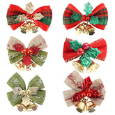 Christmas Mini Bell Bow Ornaments Wreath Pendant Gift Box Decoration